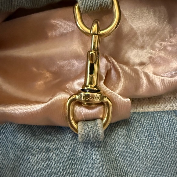 GUCCI SOHO DENIM Shoulder Bag Tote Brown Leather Tassel & Gold Hardware - Picture 13 of 16